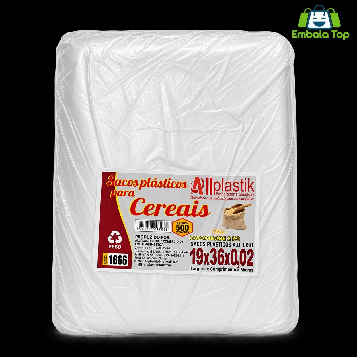 SACO 19X35 LISO 2KG ALTA  0.2