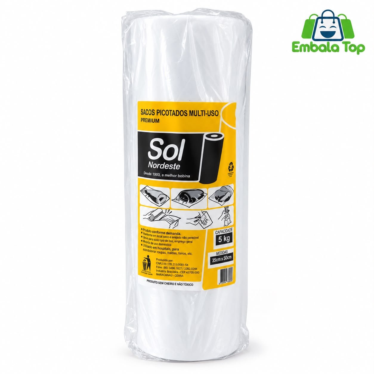 BOBINA PICOTADA 30x40 PREMUIM (AMARELA)