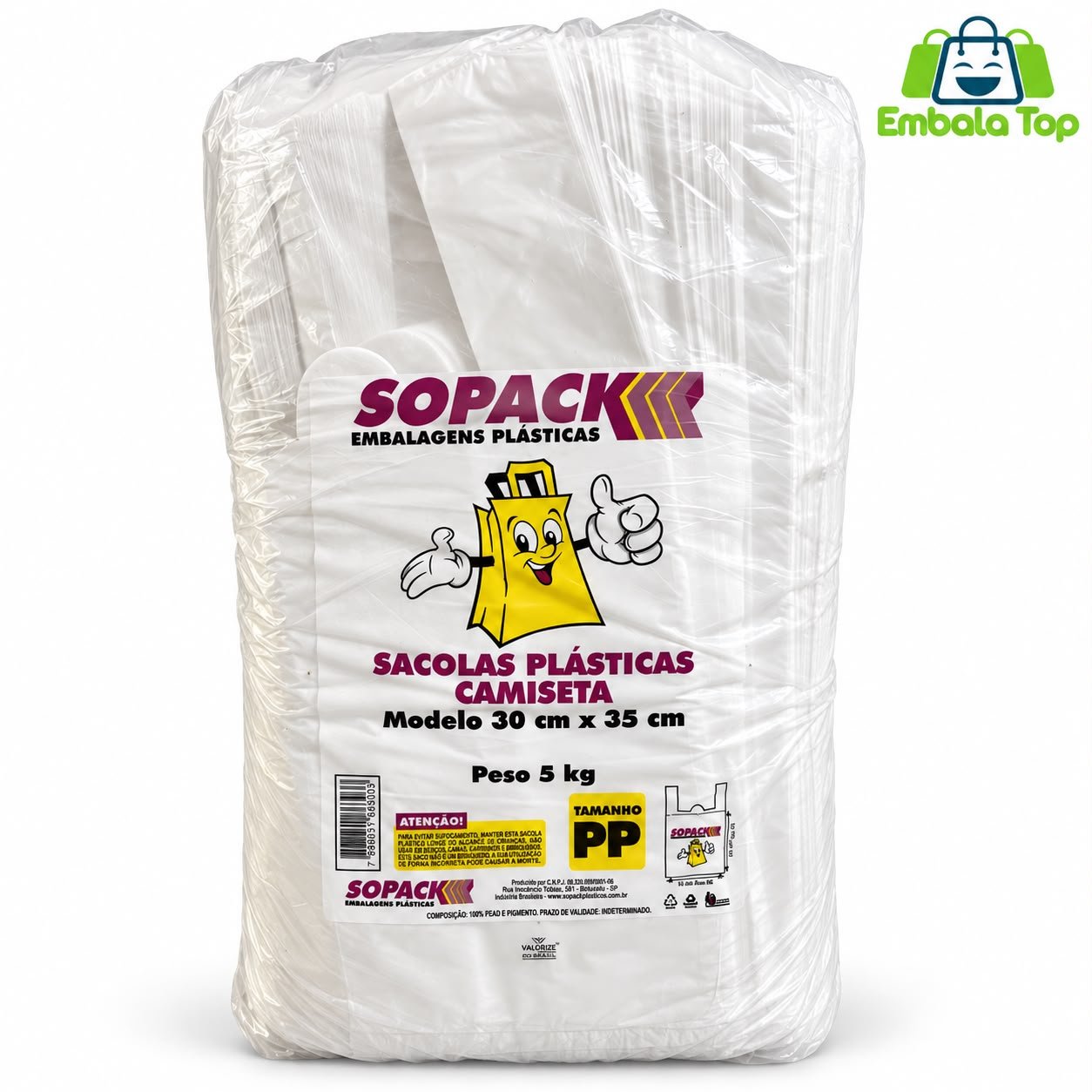 SACOLA VIRGEM 25X35 SOPACK